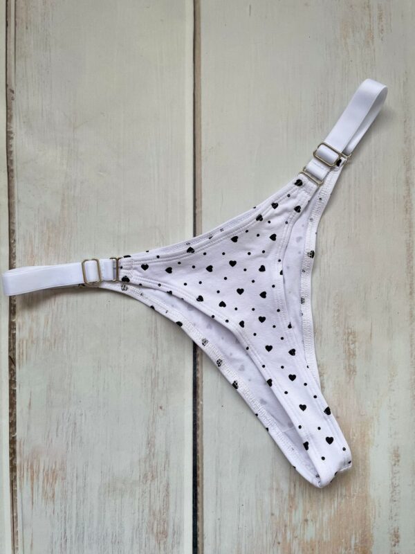 LESS ALGODON -CORAZONES NEGROS FONDO BLANCO - TALLE 2 - LR33