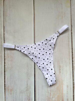 LESS ALGODON -CORAZONES NEGROS FONDO BLANCO - TALLE 2 - LR33