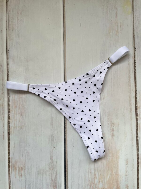 LESS ALGODON -CORAZONES NEGROS FONDO BLANCO - TALLE 2 - LR33