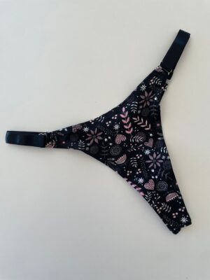 COLALESS ALGODON - PRIMAVERA CON FONDO NEGRO - TALLE 2 - LR25