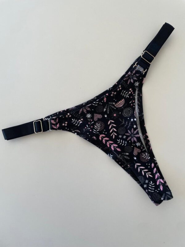 COLALESS ALGODON - PRIMAVERA CON FONDO NEGRO - TALLE 2 - LR25