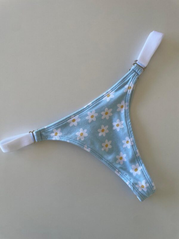 COLALESS ALGODON - CELESTE CON MARGARITAS - TALLE 1 - LR17