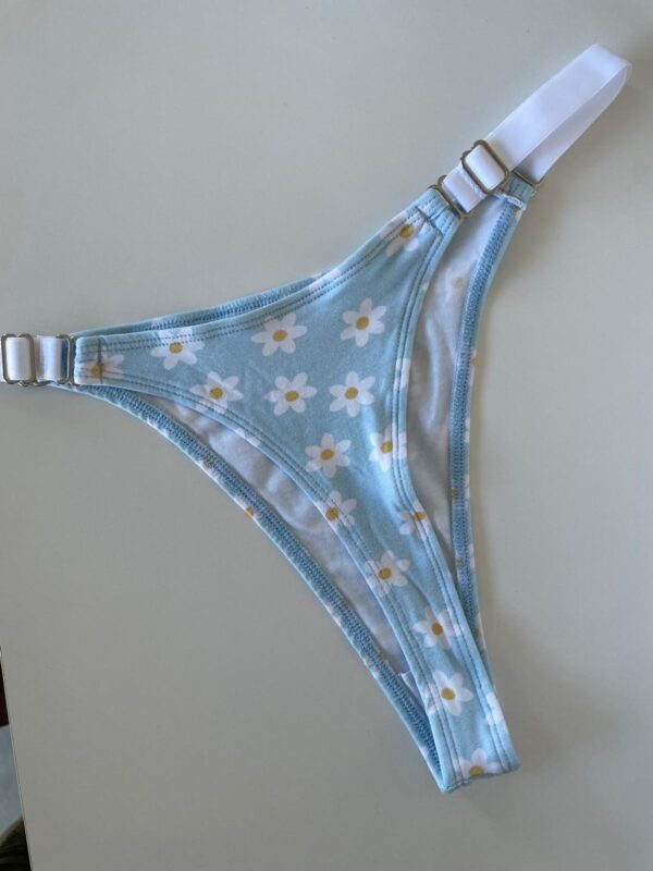 COLALESS ALGODON - CELESTE CON MARGARITAS - TALLE 2 - LR17