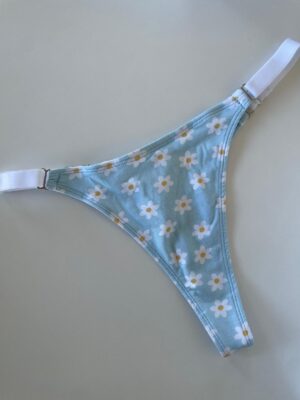 COLALESS ALGODON - CELESTE CON MARGARITAS - TALLE 2 - LR17