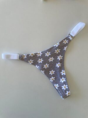 COLALESS ALGODON - GRIS CON MARGARITAS - TALLE 1 - LR18