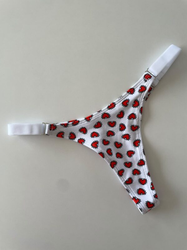 COLALESS ALGODON - CORAZONES ROJOS - TALLE 2 - LR17