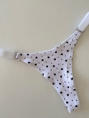 COLALESS ALGODON - CORAZONES NEGROS FONDO BLANCO- TALLE 1- LR33