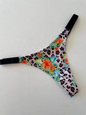 COLALESS DE LYCRA -PRINT CON FLORCITAS NARANJAS- TALLE 1- BS108