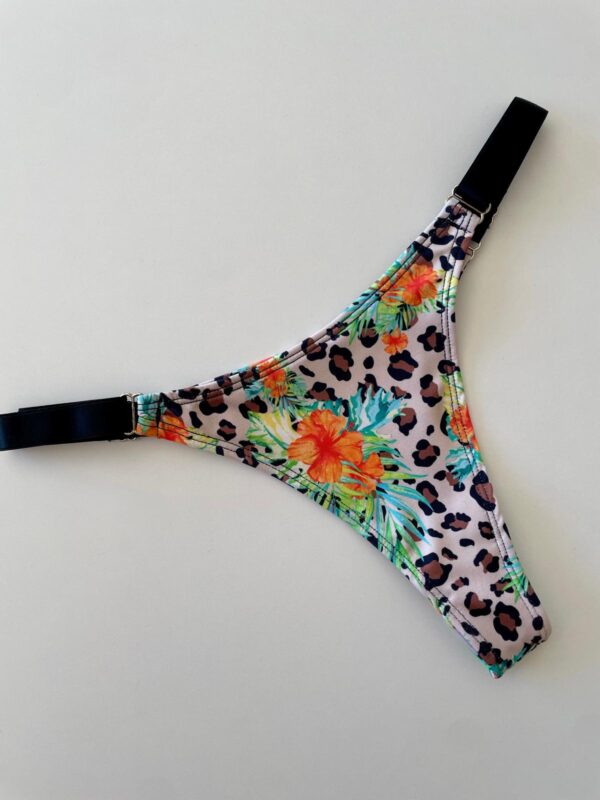 COLALESS DE LYCRA -PRINT CON FLORCITAS NARANJAS- TALLE 1- BS108