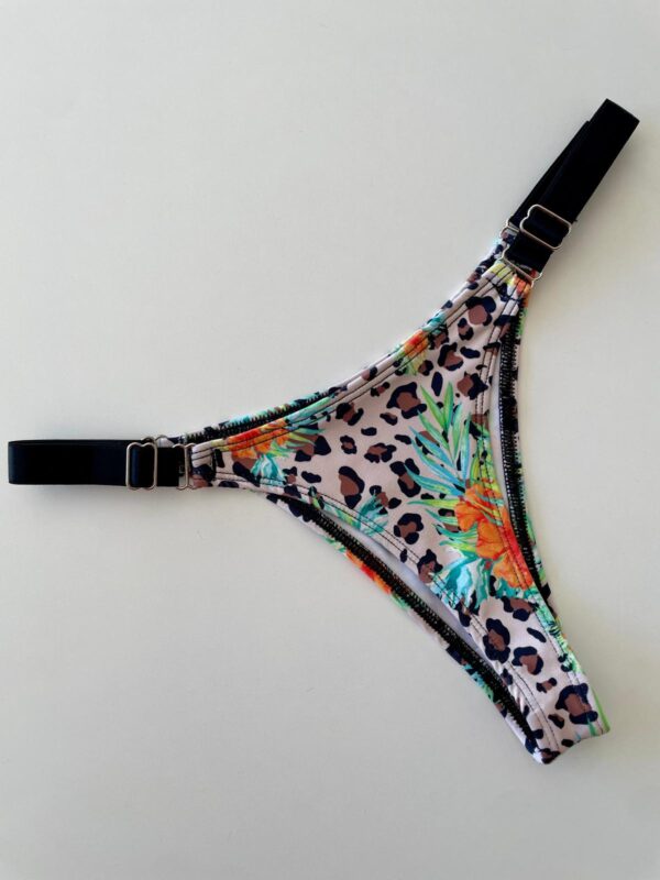 COLALESS DE LYCRA -PRINT CON FLORCITAS NARANJAS- TALLE 1- BS108