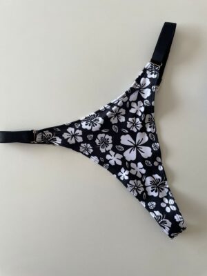 COLALESS DE LYCRA- FLORES CON FONDO NEGRO- TALLE 2 - BS110