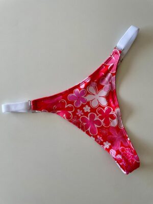 COLALESS DE LYCRA- FLORES CON FONDO ROJO- TALLE 2 - BS116
