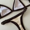 BIKINI - CRETA TEXTURADO CREMA CON BORDE CHOCOLATE- BK607