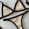 BIKINI - CRETA TEXTURADO CREMA CON BORDE CHOCOLATE- BK607