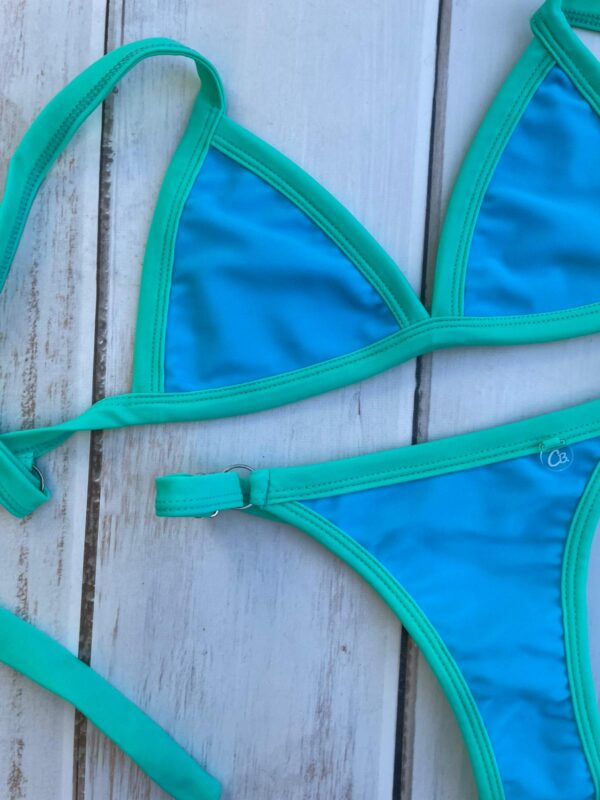 BIKINI - CRETA CELESTE CON VERDE AGUA- BK609