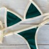 BIKINI - CRETA VERDE OSCURO CON BORDE CREMA- BK610