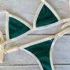BIKINI - CRETA VERDE OSCURO CON BORDE CREMA- BK610