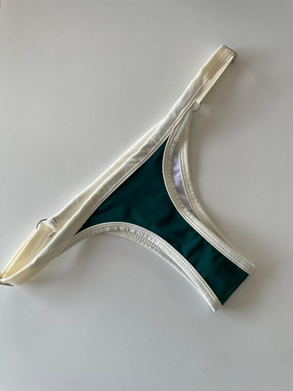 BIKINI - CRETA VERDE OSCURO CON BORDE CREMA- BK610