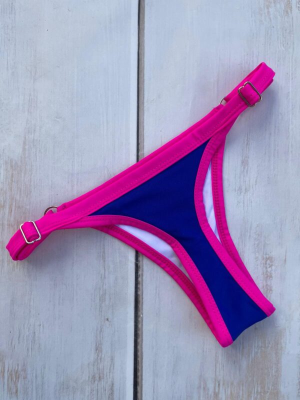 BIKINI - CRETA AZUL CON BORDES FUCSIA- BK612