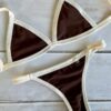 BIKINI - CHOCOLATE CON BORDES CREMA- BK613
