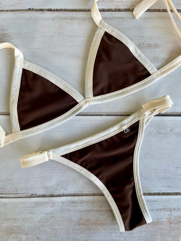 BIKINI - CHOCOLATE CON BORDES CREMA- BK613