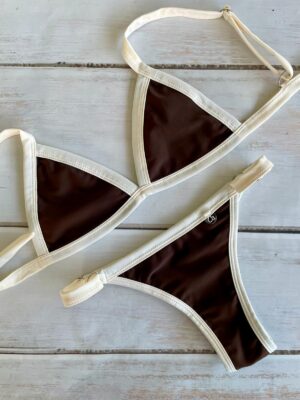 BIKINI - CHOCOLATE CON BORDES CREMA- BK613