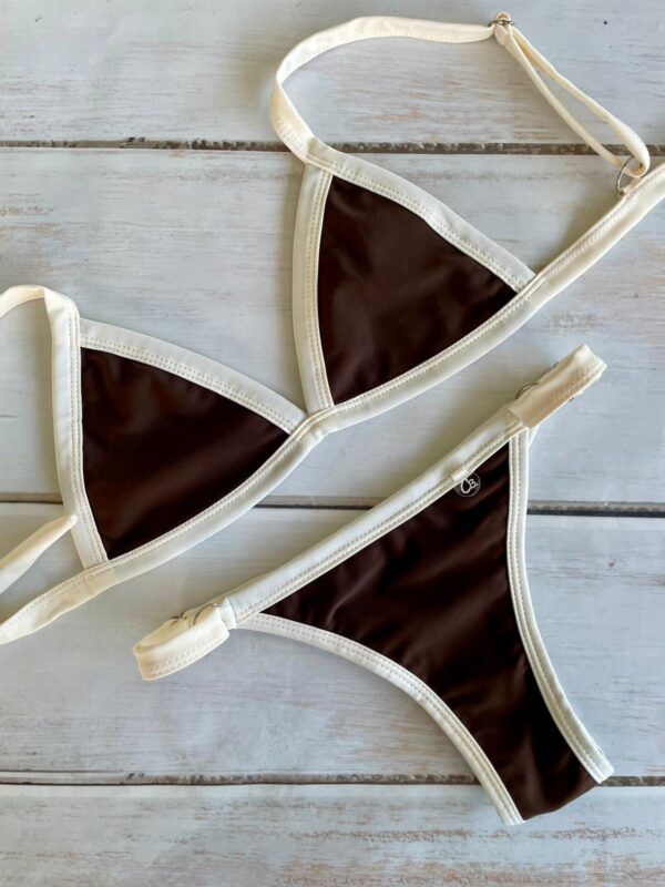 BIKINI - CHOCOLATE CON BORDES CREMA- BK613