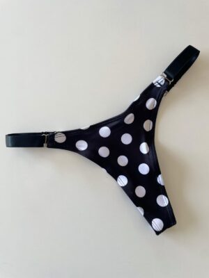 COLALESS DE LYCRA -LUNARES BLANCOS CON  FONDO NEGRO- TALLE 1- BS123