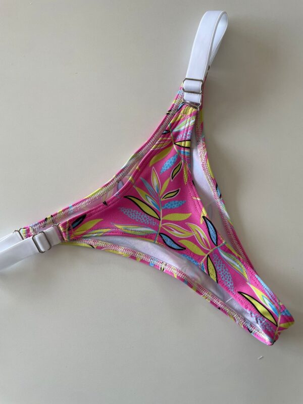 COLALESS DE LYCRA- HOJAS MULTICOLORES CON FONDO ROSA- TALLE 2 - BS124