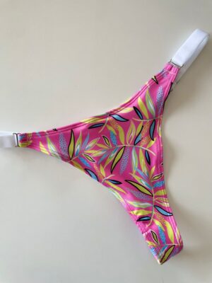 COLALESS DE LYCRA- HOJAS MULTICOLORES CON FONDO ROSA- TALLE 2 - BS124