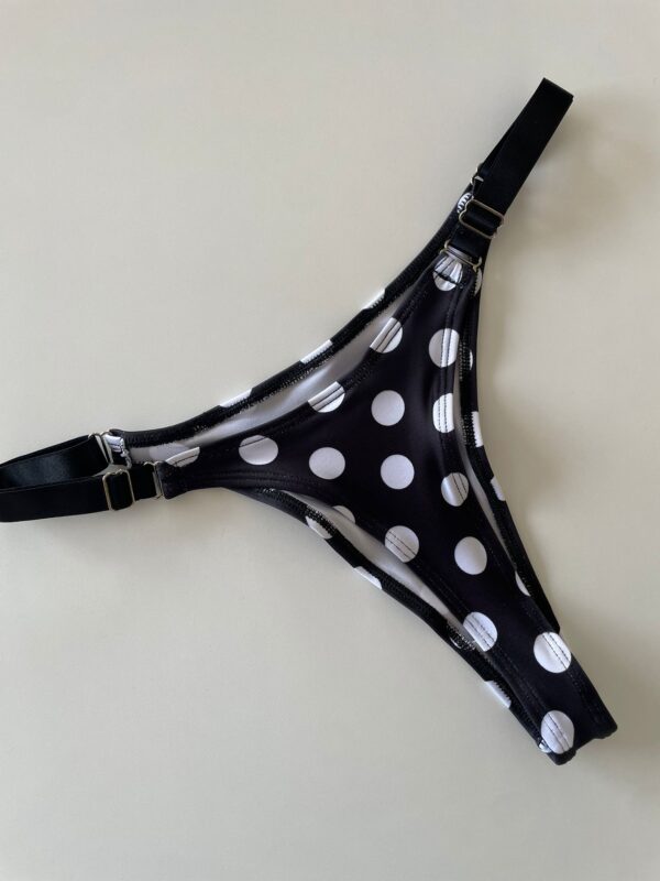 COLALESS DE LYCRA- LUNARES BLANCOS CON  FONDO NEGRO- TALLE 2 - BS123