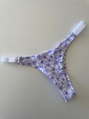 COLALESS ALGODON - FONDO BLANCO FLORES LILAS - TALLE 1 - LR26