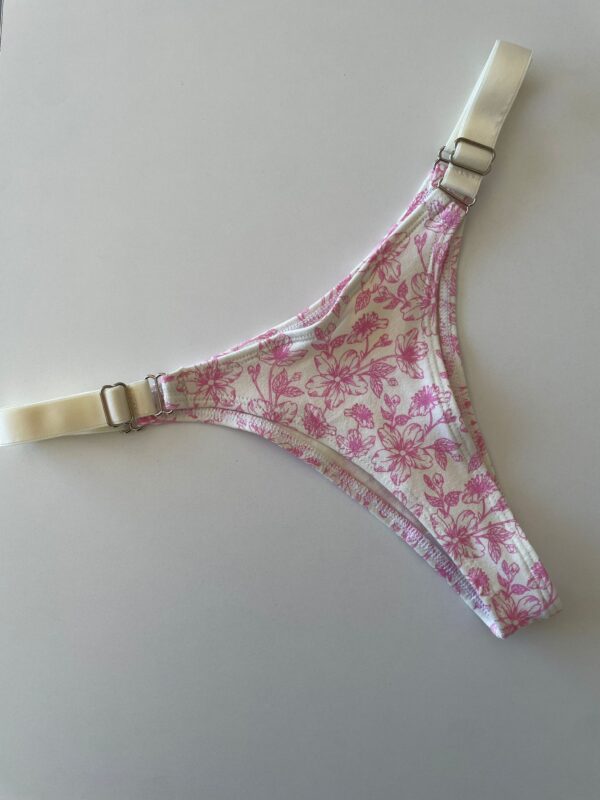 COLALESS ALGODON - FONDO BLANCO FLORES ROSAS - TALLE 2 - LR27