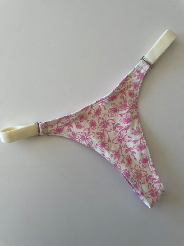 COLALESS ALGODON - FONDO BLANCO FLORES ROSAS - TALLE 2 - LR27