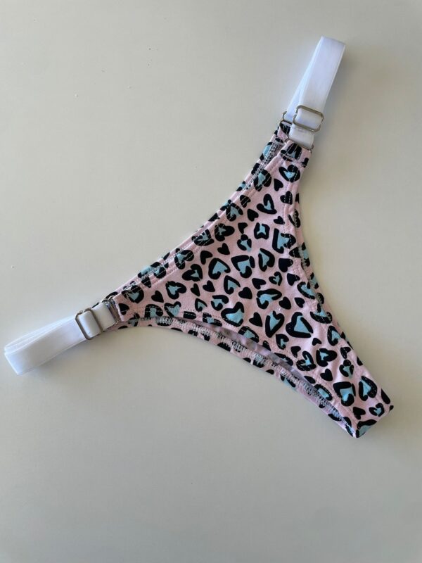 COLALESS ALGODON - FONDO ROSA CORAZONES CELESTES - TALLE 2- LR22