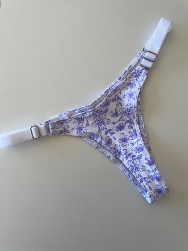 COLALESS ALGODON - FONDO BLANCO FLORES LILAS - TALLE 2 - LR26