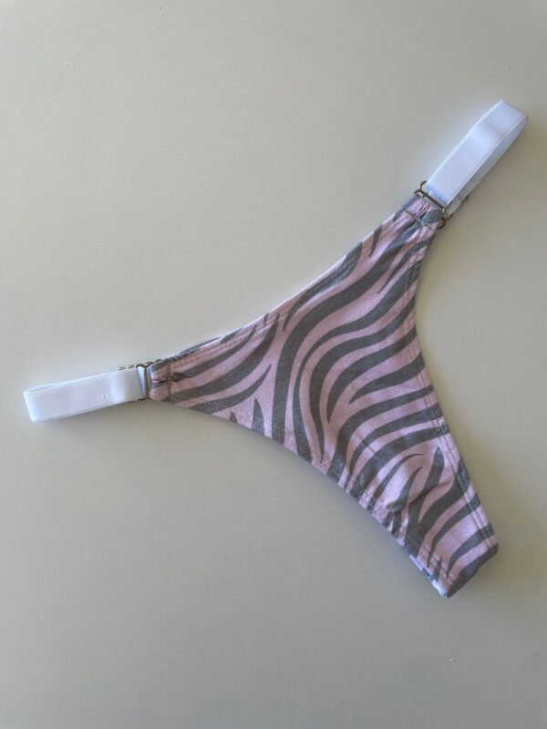 COLALESS ALGODON - CEBRA ROSA Y GRIS - TALLE 2 - LR43