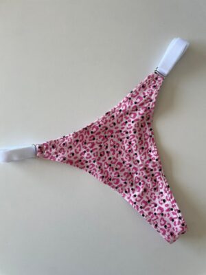 COLALESS ALGODON - PRINT ROSA CON GLITTER- TALLE 2- LR46