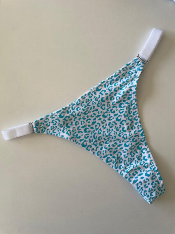 COLALESS ALGODON - PRINT CELESTE CON GLITTER- TALLE 2- LR44