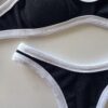 BIKINI - PARIS -NEGRO CON BORDES BLANCOS- BK08