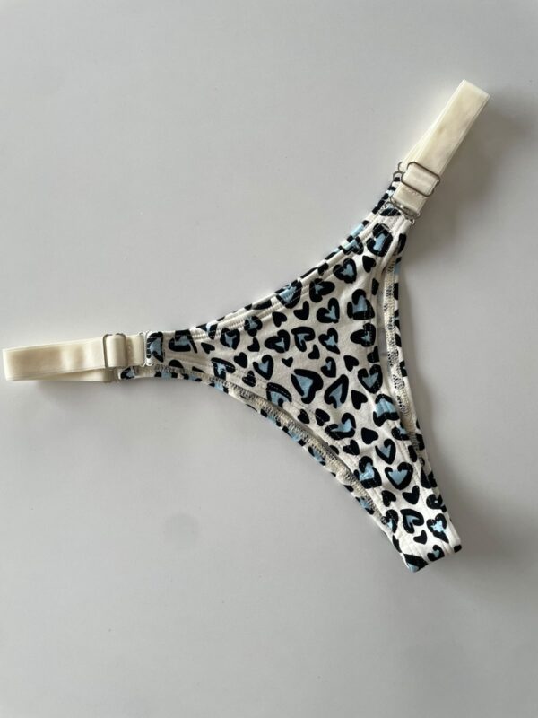 COLALESS ALGODON - FONDO CREMA CORAZONES CELESTES - TALLE 1 - LR25